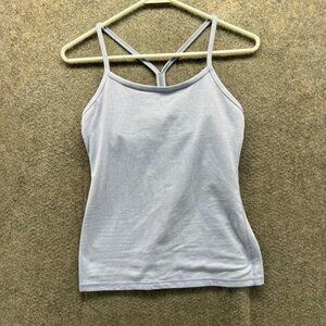 Lululemon Tank Top Women 0 Heathered Slate Light Grey Yoga Racerback Athletic